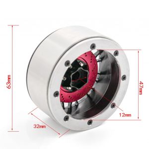 Jante de roue en alliage d'aluminium Beadlock jantes moyeu 4 pièces 2,2 pouces de remplacement pour 1/10 TRX4 Axial SCX10 90046 SCX10 III AXI03007 AXI03003 voiture RC - Neuf