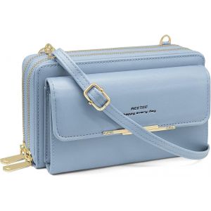 TZF-Sac T&eacute;l&eacute;phone Portable Femme RFID Blocage Portefeuille Femmes Petit Sac Bandouli&egrave;re Grande Capacite Porte Monnaie Femme en Cuir Pochette Telephone Portable avec Porte-Cartes etBandouli&egrave;re - Neuf