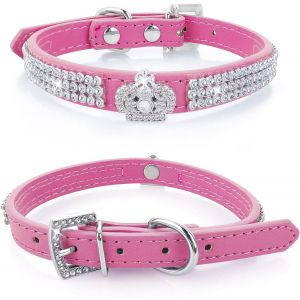 Eryi-Collier Pour Chien En Cuir Personnalisé Avec Lettres Et Strass Colorés - Pour Chiot, Petite, Moyenne Et Grande Taille - Neuf