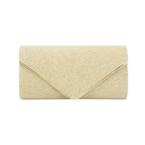 Pochette de soirée pour femme, style enveloppe à paillettes dorées brillantes, pochettes chics avec chaîne, sac à main bandoulière, sac fourre-tout pour bal de mariage - Neuf