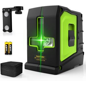 ChenQuanSarl-Niveau Laser Vert, Ligne Transversale À Nivellement Automatique, Grand Angle De Ventilateur 110 Ligne Verticale/Horizontale Avec Base Magnétique À 360 °, Recommandé Pour L'Intérieur (Gf0 - Neuf