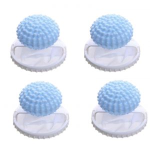 Lot de 4 filtres flottants reutilisables pour machine a laver, recuperateurs de poils d'animaux, compatibles avec les machines a laver, bleu ciel - Neuf