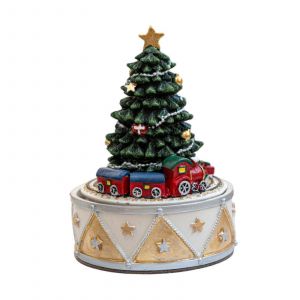 La rotation de Bo&icirc;te &agrave; Musique de la R&eacute;sine Figurine de D&eacute;coration de No&euml;l de No&euml;l de la Bo&icirc;te &agrave; Musique de Carrousel 10x10x18cm - Neuf