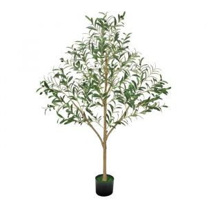 Arbre Artificiel 1,5 m-Duoku-Plante D&eacute;corative en PE avec Pot Noir-Tronc et Feuillage R&eacute;alistes-Id&eacute;al pour Bureau-Salon-Chambre - Neuf