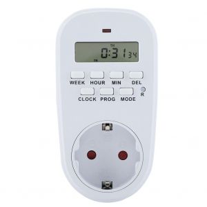 HJLIAN 2 types de minuterie mecanique electronique intelligente, interrupteur de prise d'interieur durable, prise UE 230 V - Neuf