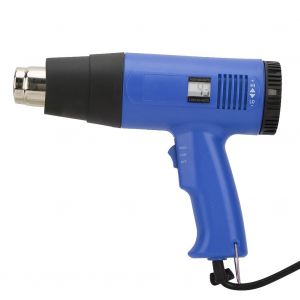 Pistolet a air chaud a temperature reglable avec affichage numerique 1800 W, prise UE 220 V (bleu) - Neuf
