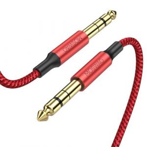 KALANKA-6.35mm vers 6.35mm Stéréo Câble, Cable jack 6.35 Stereo, TRS Jack Câble pour Guitare, Amplificateur, Piano, Électrique Basse,Table de Mixage Enceinte (5M) - Neuf