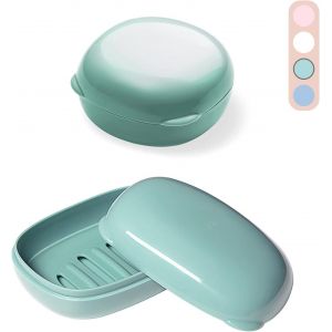 pièces étui à Savon de Voyage, boîte à Savon en Plastique Porte-Savon de Voyage avec Couvercle Contenant Porte-Savon Porte-Savon étanche pour Voyage randonnée Douche Salle de Bain école (Vert) - Neuf