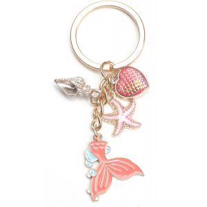 KAL-Porte Clés Mignon Et Adorable, Style Sirène Rose Élégant, Porte Clés Exquis Et À La Mode Pour Dames, Cadeau Pour Femmes - Neuf
