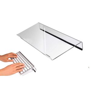 Support de clavier inclin&eacute; en acrylique pour une frappe ergonomique - Accessoire de bureau transparent pour la maison et le bureau - Neuf