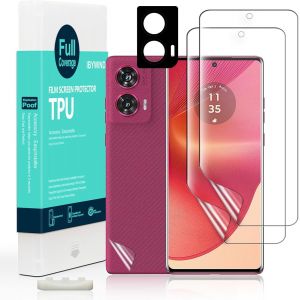 2 Pi&egrave;ce Tpu Protection &Eacute;cran Pour Motorola Edge 50 Fusion 5G 6,7"",Film Souple Flexible,Avec 1 Pi&egrave;ce Protection Cam&eacute;ra,1 Pi&egrave;ce Film Arri&egrave;re,Facile Installer - Neuf