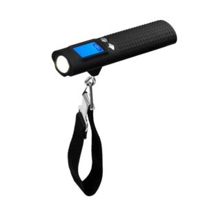4 en 1 Pese bagage valise électronique rechargeable110Lb/50Kg LCD lampe torche de poche,Balance à bagages numérique portable Balance de voyage, chargeur téléphone pèse bagage voyage couleur noire - Neuf