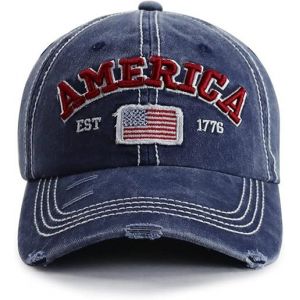 Drapeau Américain Chapeau Pour Les Hommes Les Femmes, Drôle Réglable En Coton Brodé En Détresse Casquette De Baseball - Neuf