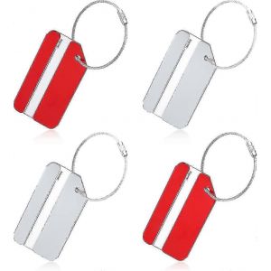 4 pcs avion &eacute;tiquette de bagage,aluminium m&eacute;tal valise distinctive &eacute;tiquettes &eacute;tiquettes d'identification - Neuf