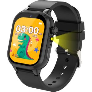 Montre Connect&eacute;e Enfant 32 Jeux,Montre Intelligente Enfant avec HD Cam&eacute;ra Livres Audio&Cartes d'&eacute;tude,Suivi des Habitudes,3 Sportifs Podom&egrave;tre R&eacute;veil Mode Scolaire,Cadeaux d'anniversaire(Noir-32Jeux) - Neuf