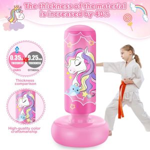 Sac De Frappe Gonflable Pour Enfants, Sac De Boxe Sur Pied, Pour Les Enfants, Les Garçons, Les Filles, Set De Boxe Pour Pratiquer Le Karaté, Le Taekwondo Et Le Mma - Neuf
