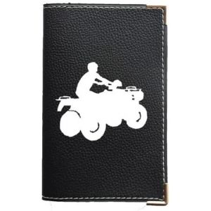 KALANKA-Étui Porte-Carte Grise, Papiers de Voiture et Permis - Personnalisé Quad - Protection en Simili Cuir Noir pour Homme - Fabriqué en France - Neuf