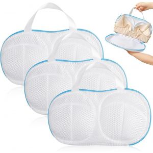 MEVRONISSHOP-Lot de 3 filets &agrave; linge pour soutien-gorge, 27 x 17 CM, filet pour machine &agrave; laver, sac de lavage pour machine &agrave; laver, filet &agrave; linge, soutien-gorge avec fermeture &eacute;clair, grand r&eacute;utilis - Neuf