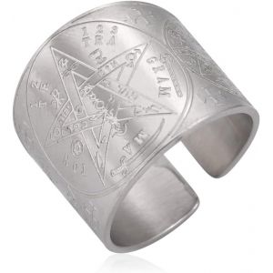 Tianyi-Bague Du Sceau Des 7 Archanges Bague Du Cube De Metatron Bague Du Sceau De Lilith Symbole Biblique Bague Amulette Talisman Bague Religieuse Bijoux En Acier Inoxydable Cadeaux Pour Hommes Femme - Neuf
