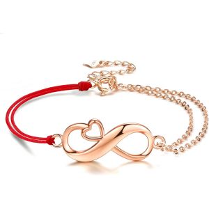 Eryi-Bracelet Cordon Filigrane Argent 925 Infini Amour Coeur Arbre De Vie Bracelet Pour Fille Femme Ado Réglable, Anniversaire Journée Enfants Bijoux - Neuf