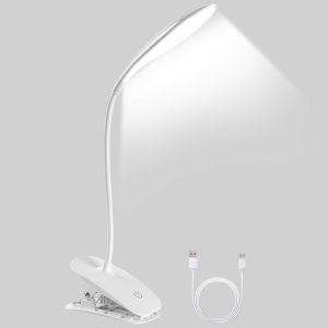 ERYI-Lampe De Bureau Led, Lampe De Bureau À Pince, 360° Usb Lampe De Lecture À Pince Rechargeable,3 Températures De Couleur Et Luminosité Réglables,Flexible Tactile Lampe Bureau Pour Lecture, Bureau - Neuf