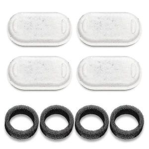 Lot De 8 Filtres De Rechange Pour Fontaines À Eau Pour Chats De 2 L (67 Oz) - Système De Filtration À 3 Couches De Haute Qualité Pour Une Eau Potable Propre - Neuf