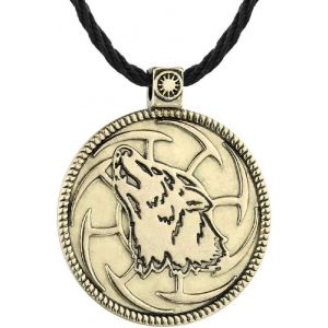 Kal-Collier De Loup Slave Pour Hommes, Collier Pendentif Tête De Loup Viking Nordique Avec Chaîne De 19,7 Po, Collier D'étiquette De Loup Ancien, Collier Amulette Totem Loup Celtique Rétro - Neuf