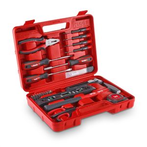 Coffret &Agrave; Outils,35 Pi&egrave;ces,Set D'Outils,Bo&icirc;te &Agrave; Outils (&Eacute;quipement De Base Pour Le M&eacute;nage Avec Tournevis,Embouts,Pince Universelle,Marteau,Ciseaux,Niveau &Agrave; Bulle,Couteau &Agrave; Lame S&eacute;cable) - Neuf