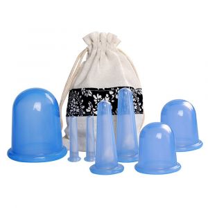 Kit De Ventouses En Silicone Pour Soulager Les Muscles Et R&eacute;duire La Cellulite, Avec Pochette De Rangement - Neuf