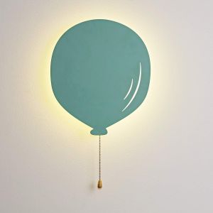 Applique Ballon Vert Pour Enfant Avec 13 Led Blanc Chaud &Agrave; Piles - Neuf