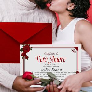 Certificat De Véritable Amour, Cadeau De La Saint-Valentin Pour Elle, Cadeaux Pour Lui, Carte De Diplôme Pour Couples Mari Épouse Petit Ami Petite Amie, Cadeau, Certificat Romantique Cadeaux - Neuf