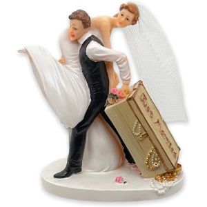 Sansh-Figurine De Gâteau De Mariage - Couple De Mariés - Décoration De Gâteau De Mariage - Figurine De Couple De Mariés (Avec Coffre De Contrôle) - Neuf