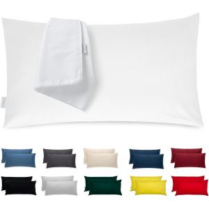 Trahoo-Taie D'oreiller 40x80 Coton Satin Premium Lot De 2 Housse Coussin Pour Coussins Canapé/Lit Tissu Super Doux Resistant Et Lavable Hypoallergénique Anti-Acariens Avec Fermeture Éclair Invisible - Neuf