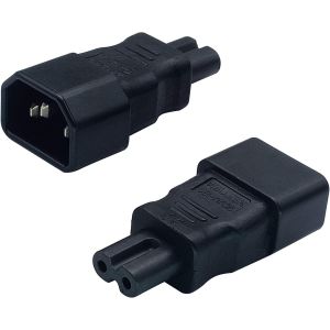 Iec 320 C14 &Agrave; C7 Secteur Adaptateur,10A 125V Iec 3 P&ocirc;les M&acirc;le &Agrave; 2 P&ocirc;les Femelle Figure 8 Adaptateur Secteur, Iec C7 &Agrave; C14 Convertisseur Ac Adaptateur Polaris&eacute; Pour Tv Led,Etc.(2 Pack) - Neuf