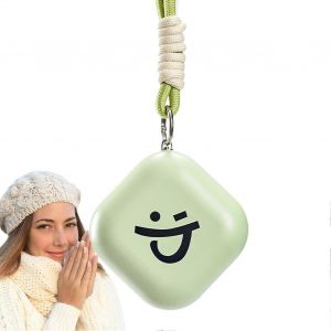 Chauffe-Mains De Poche, Petit Chauffe-Mains Rechargeable Par Usb, Chauffe-Mains Electrique Portable, Modele C, Vert Clair - Neuf