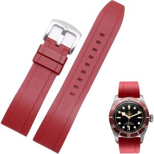 Eryi-Bracelets De Montre En Caoutchouc Fluoré Doux Durable 19mm 20mm 21mm 22mm Fkm À Libération Rapide Plongée Style Bracelet De Remplacement Pour Femme Homme - Neuf