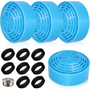 Lot De 12 Filtres Pour Fontaine À Chat : Filtre De Rechange Pour Fontaine À Chat De 2 L, 8 Filtres En Mousse Et 4 Filtres À Charbon, Filtre Rond En Acier Inoxydable, Pompe De Rechange Pour - Neuf