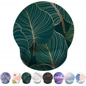 NSIECD-Tapis de Souris Support de Repose-Poignet, Tapis Souris Ergonomique en Gel, Tapis de Souris Frais pour Gamer, Repose Poignet Souris avec Base en PU antidérapant (02-Plantes Tropicales) - Neuf