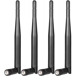 Antenne WiFi Bi-Bande 2.4GHz 5GHz 5.8GHz 3dBi RP-SMA Mâle pour Routeur WiFi Carte Réseau sans Fil Caméra IP de Sécurité Prolongateur de Portée WiFi Adaptateur USB Vidéosurveillance,4 Paquets - Neuf