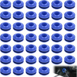 Lbgwp60-Ensemble D'oeillets En Plastique 30 Pièces ?Illets Bleus Pour Bâches Oeillets Plastique Bâche 28 X 28 X 12 Mm ?Illet De Bâche Auto Bloquants En Plastique - Neuf