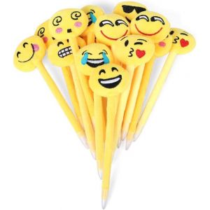 Lot De 24 Stylos Emoji (Style Aléatoire), 21 Cm, Stylo À Bille En Peluche Fantaisie, Mignon Et Doux, Pour Cadeau D'anniversaire D'enfant, Sac De Fête, Cadeau De Fête - Neuf