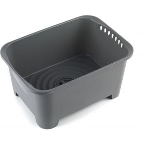 Tzf-Bassine À Vaisselle Avec Bouchon, Capacité De 8l, Bassine En Plastique, Utilisation Comme Passoire Pour Rincer Les Fruits Et Les Légumes, Lavabo Pour Camping Et Caravanes, Gris, La042873eu - Neuf