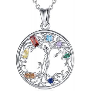 Eudora Collier D'arbre De Vie Pour Les Femmes Argent Sterling 925 Pendentif En Zircone Cubique Pour Filles Fille M&egrave;re Cadeau, Cha&icirc;ne De 45 Cm - Neuf