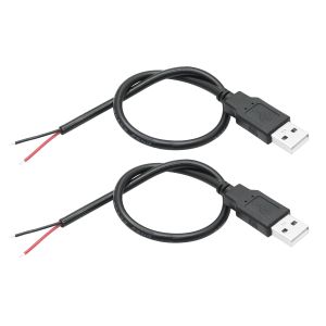 JGD-2 Pi&egrave;ces C&acirc;ble USB 2 Broches Bare Wire 11 Pouces, Type A Plug to 2 broches Open End Power Cord 20AWG, Pour Remplacement D'&eacute;quipements de Bricolage - Neuf