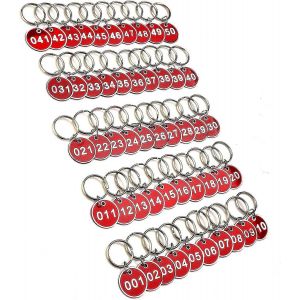 1-50 Numéros Porte-Clés Numéros Tags Casier Gym Porte-Clés Numéro Gravé Avec Porte-Clés Porte-Clés Numéros En Aluminium Étiquette - Neuf