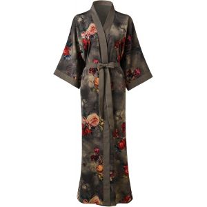 Robe Kimono Longue 100 % Soie Pour Femme-Couleurs Et Imprimés Classiques - Neuf