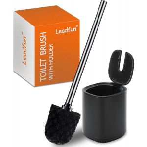 KGABERY-Brosse Wc Brosse De Toilette,Balai Brosse Noire,Faite D'Acier Inoxydable,Set De Brosses De Toilette Debout (Noir) - Neuf