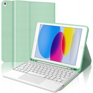 Clavier Pour Ipad 9 Ème - Coque Clavier Pour Ipad 10,2 Pouces (9Ème 2021 / 8Ème 2020 / 7Ème 2019), Trackpad Multi-Touch, Azerty - Neuf