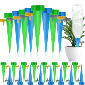 24 Pièces Goutte à Goutte Arrosage Bouteille Kit, Cône d'Arrosage Automatique avec Vannes, Irrigation Systeme Arrosage Plante Vacances Goutte a Goutte pour Jardin Maison Intérieur Extérieur - Neuf