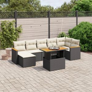 Prolenta Premium - Salon De Jardin 8 Pcs Avec Coussins Noir R&eacute;sine Tress&eacute;e - Neuf